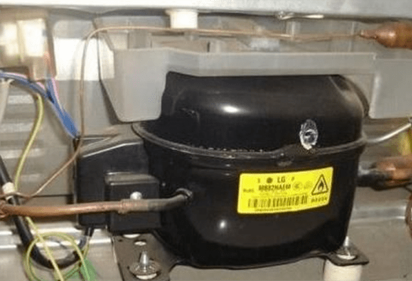 compressor start relay in the junction box, located at the back of refrigerator